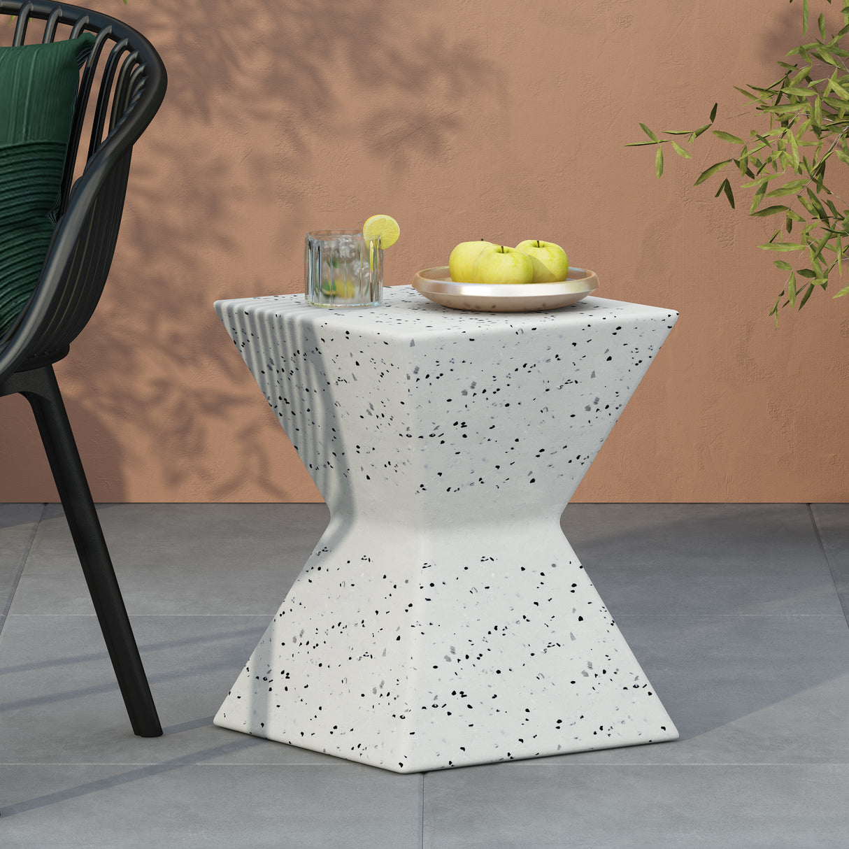 14.75" Lightweight Concrete Outdoor Accent Table
