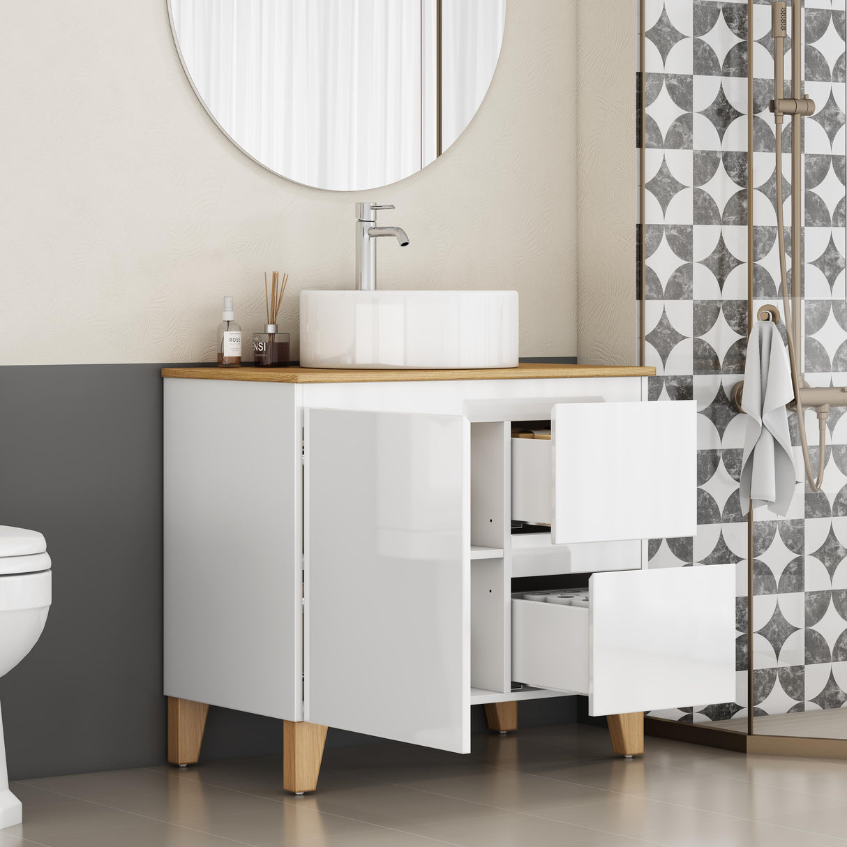 31.5-Inch Modern Bathroom Vanity with Sink Combo