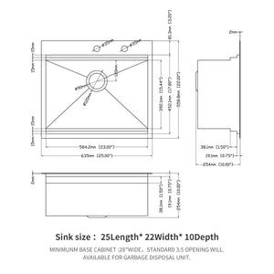 Drop In Kitchen Sink Stainless Steel 16 Gauge
