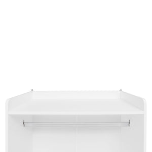 Wardrobe With 3 Drawers High Wardrobe Armoire With Rattan For Living Room Organizer - White