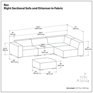 Rex - Handcrafted Sectional Sofa And Ottoman