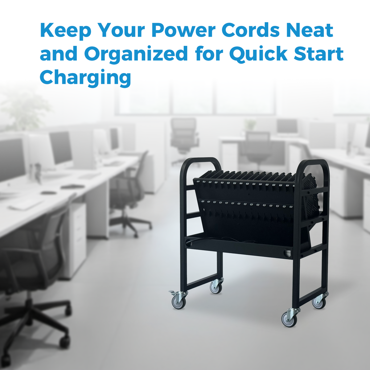 16-Device Mobile Open School Charging Cart Station