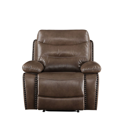 Aashi - Leather Gel Match Recliner Chair - Brown - Best Buy Furniture