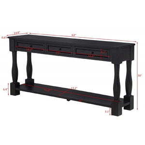 Long Console Table With Drawers And Shelf