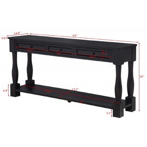 Long Console Table With Drawers And Shelf