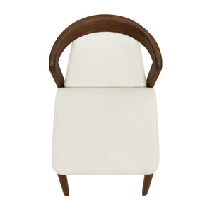 Upholstered Backrest Armless Dining Chairs (Walnut+Camel)
