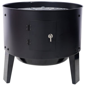 Portable Charcoal Smoker Grill For Outdoor Cooking - Black