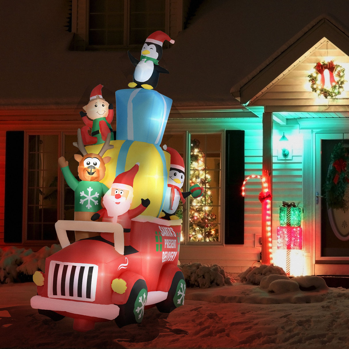 Outsunny 9ft Christmas Inflatables Outdoor Decorations