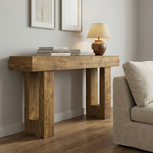 63" Long Console Table, Farmhouse Entryway Table with Storage