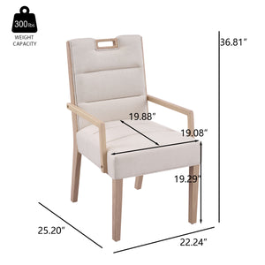 Upholstered Dining Chairs with Armrests