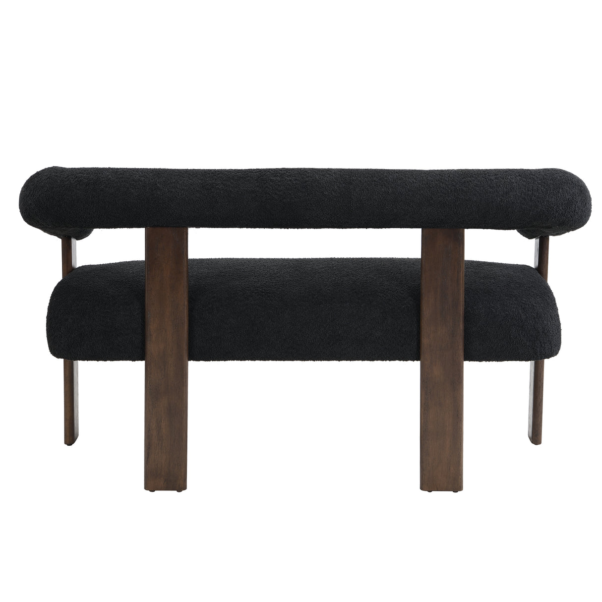 Round Armrest Loveseat (Black + Brown)