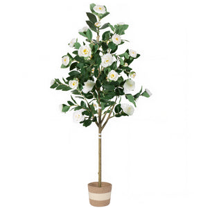 Artificial Camellia Tree 5-FT Faux Plants Indoor