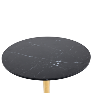 Mid-Century Black Marble Tulip Table