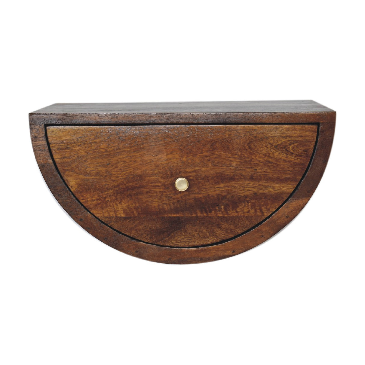 Solid Wood Chestnut Crescent Floating Nightstand