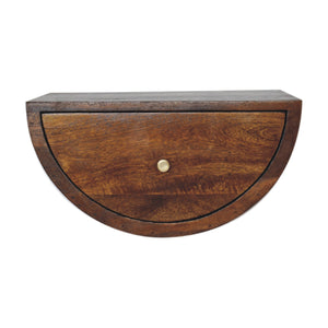 Solid Wood Chestnut Crescent Floating Nightstand