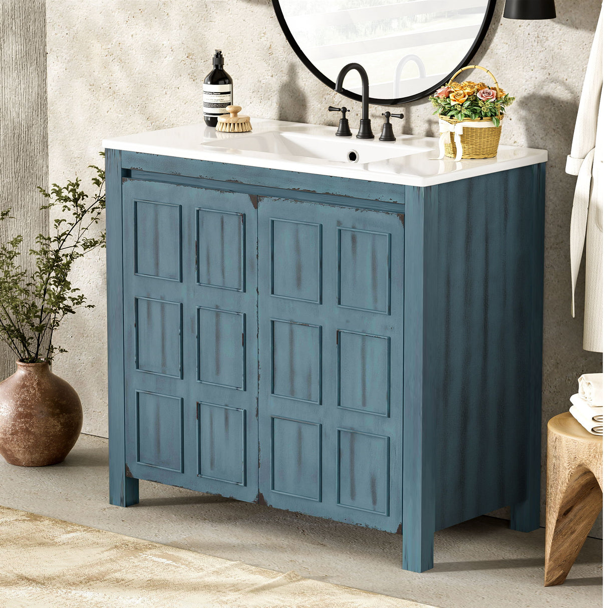 Bathroom Vanity Organizer With Sink, Combo Cabinet Set, Bathroom Storage Cabinet