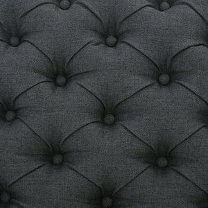 Contemporary Storage Ottoman With Tufted Top - Dark Gray