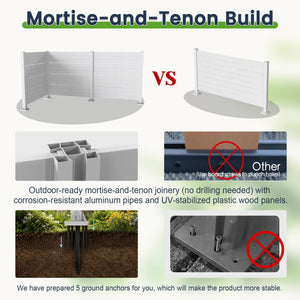 50" W x 49" H Outdoor Privacy Screen, Air Conditioner Fence, All-Weather Vinyl Privacy Fence Screens with Aluminum
