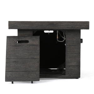 Anchorage - Wood Square Fire Pit 40, 000 Btu - Gray