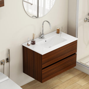 32-Inch Wall-Mounted Bathroom Vanity
