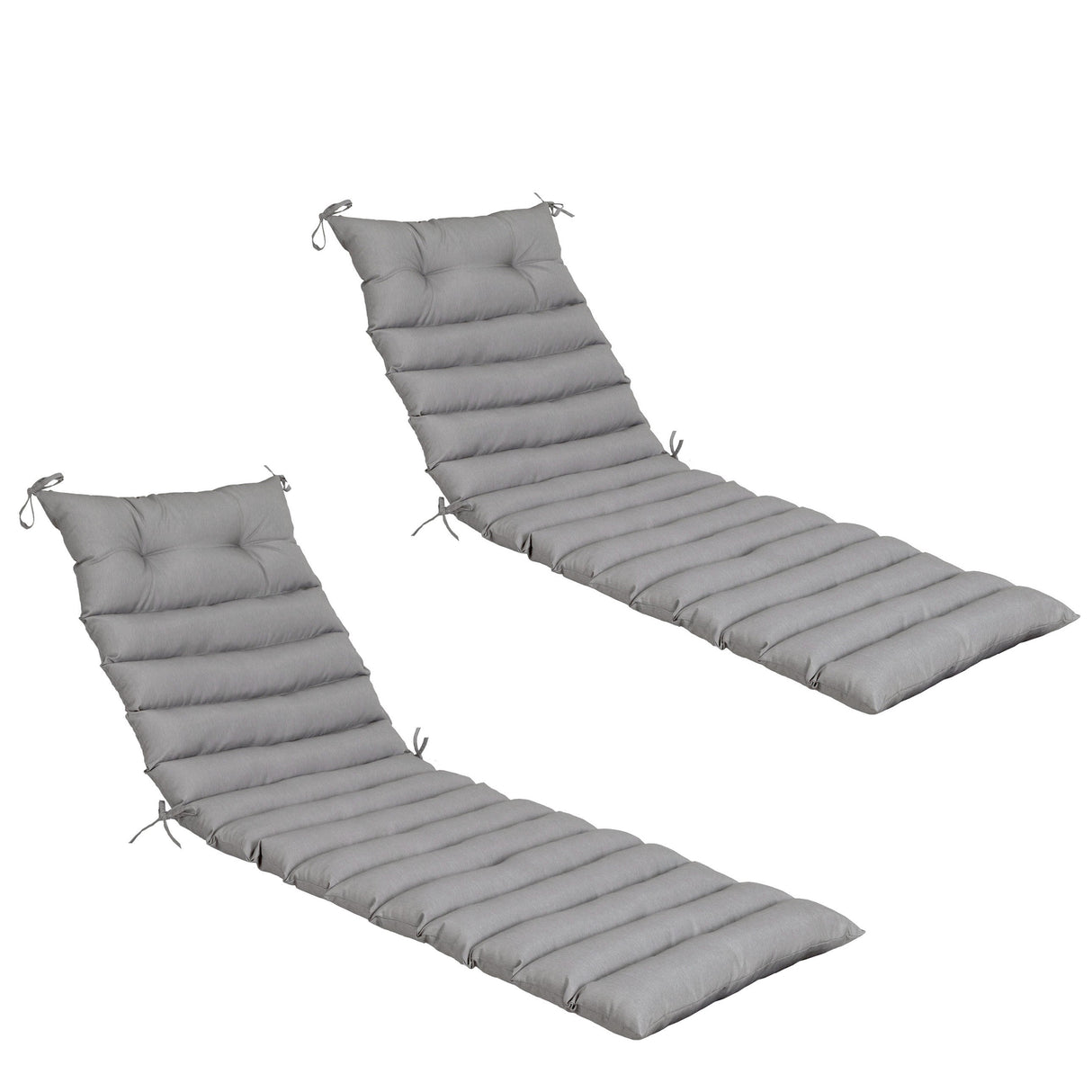2PCS Set Outdoor Lounge Chair Replacement Cushions - Grey