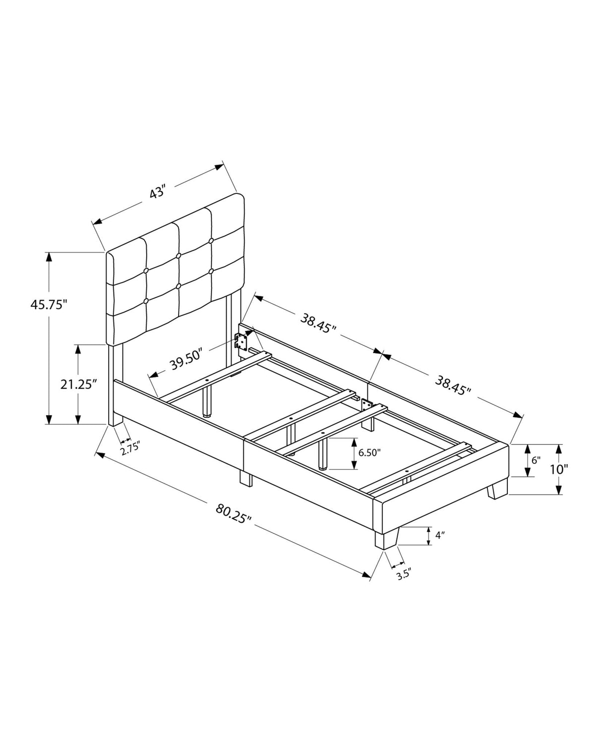 Bed, Upholstered, Frame Only, Transitional - Best Buy Furniture