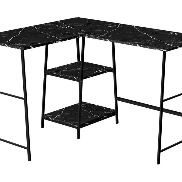 Computer Desk, Home Office, Corner, Storage Shelves, L Shape, Work, Laptop, Marble Look Laminate, Contemporary, Modern - Best Buy Furniture