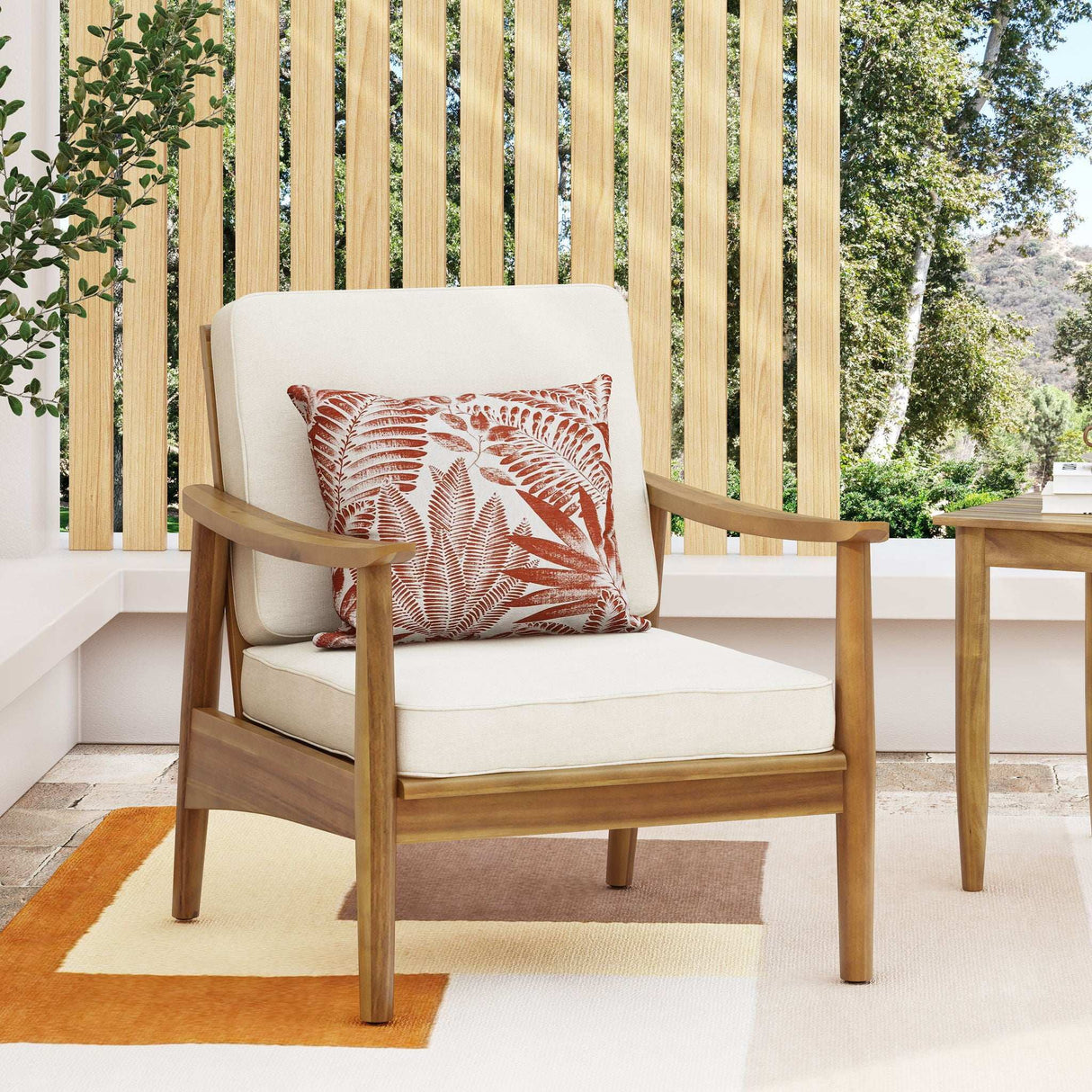 Emmry - Outdoor Acacia Wood Club Chair - Best Buy Furniture