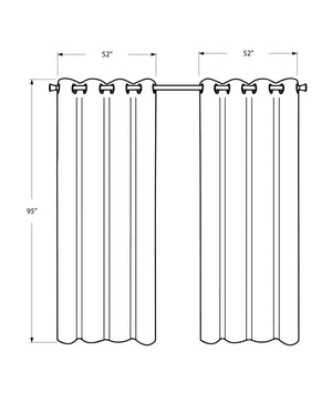 2 Pieces Set, Curtain Panel, Room Darkening, Grommet, Contemporary & Modern - Best Buy Furniture