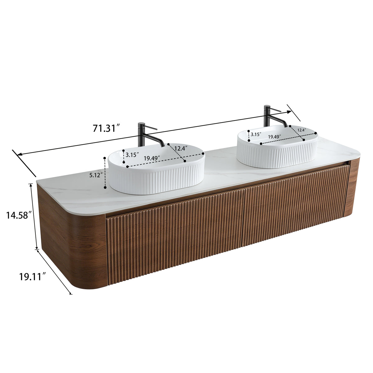 Erba 72 Inch Bathroom Vanity with Sink