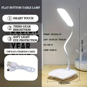 LED Desk Lamp for Students – USB Rechargeable Eye Protection Touch Dimmable Light