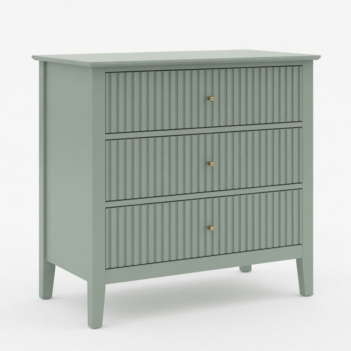 Fluted 3 Drawer Nightstand With Soft Close Slides