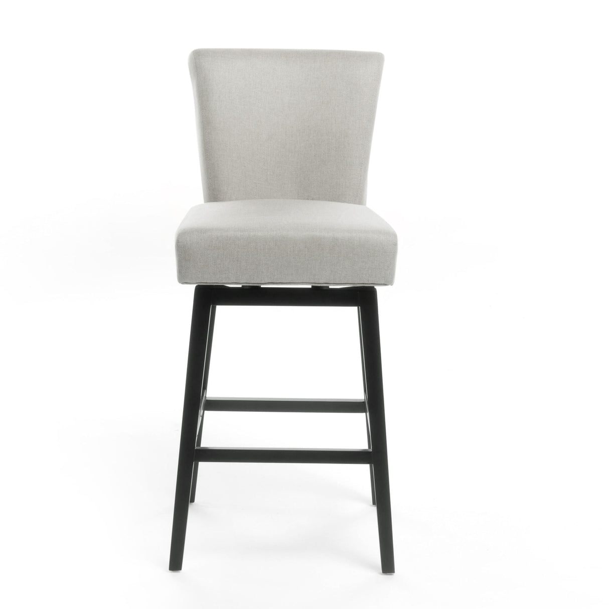 Quicksilvered - Upholstered Swivel Counter Stool With Wood Legs - Beige - Best Buy Furniture