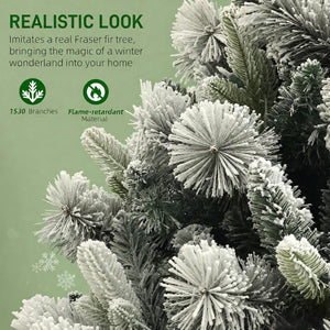 Flocked Artificial Christmas Tree with Clear Lights