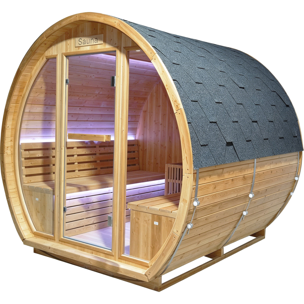 9000W 240V Finnish Carbonized Spruce 4-6 Person Outdoor Sauna Room