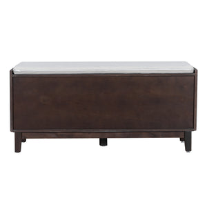 TREXM Boho Rattan Entryway Bench with Storage