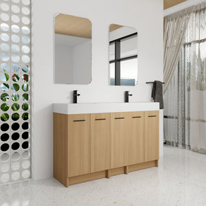 60" Double Sink Bathroom Vanity with Extra-Large Storage