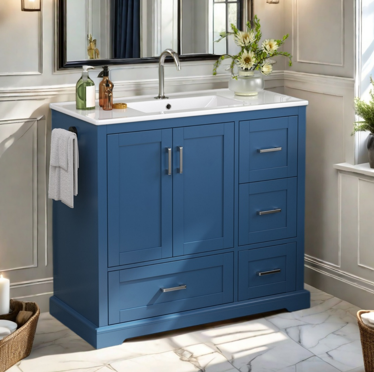 42" Bathroom Vanity in Navy Blue