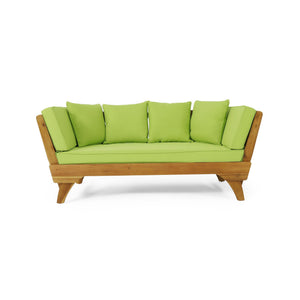 Outdoor Acacia Wood Expandable Daybed With Cushions - Best Buy Furniture
