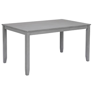 6 Pieces Kitchen Dining Set, Rectangular Wooden Dining Table With 4 Upholstered Chairs And A Bench