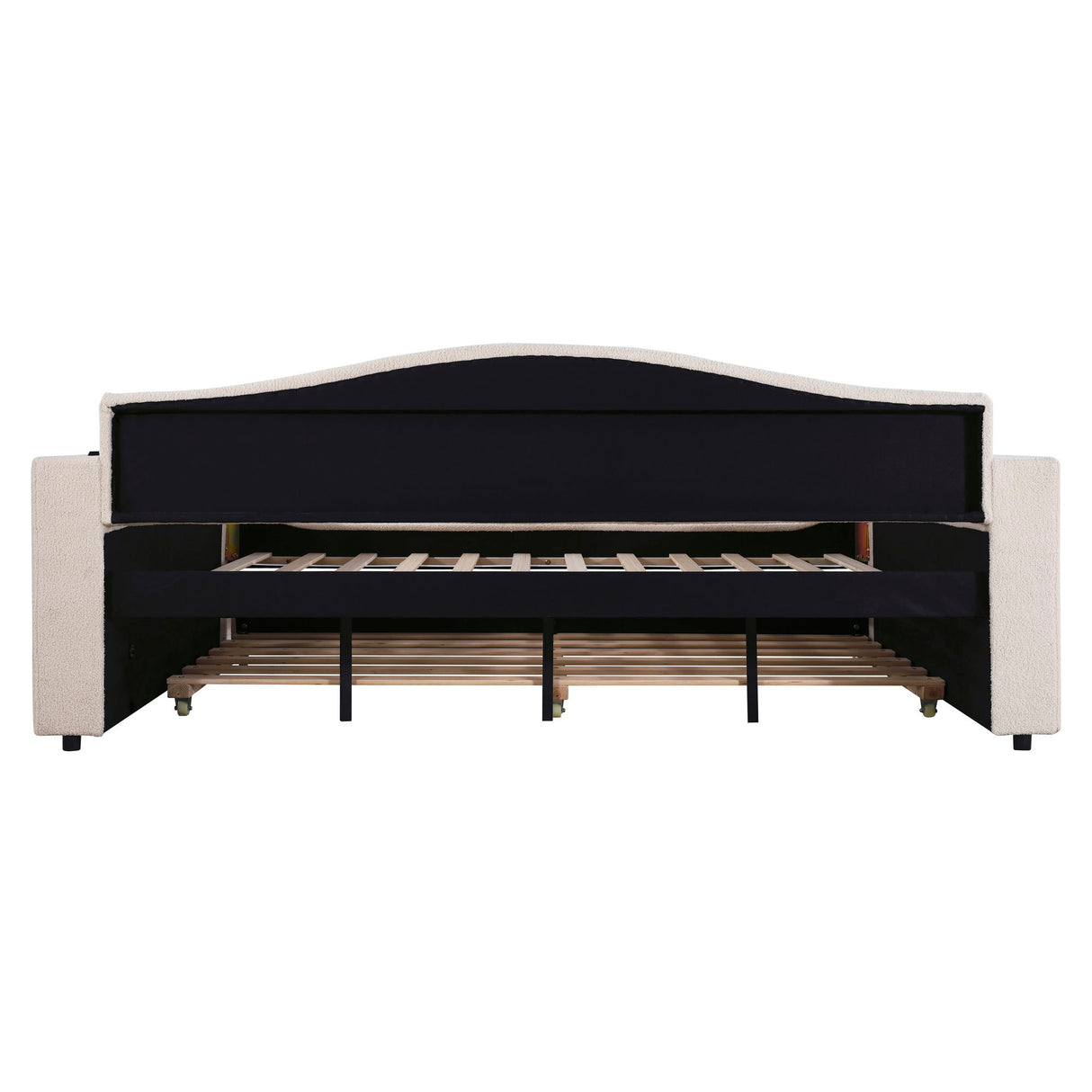 Upholstered Daybed With Storage Armrests, Trundle And Latest Integrated tooth Audio System