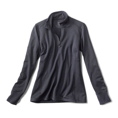 Women's Horseshoe Hills Quarter-Zip Pullover Carbon Size Medium Recycled Materials/Synthetic/Fleece Orvis