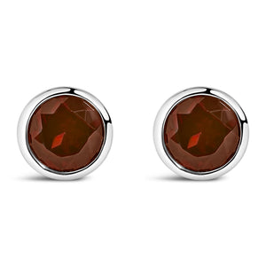 .925 Sterling Silver 6MM Bezel Set Created Purple Amethyst Solitaire Stud Earrings