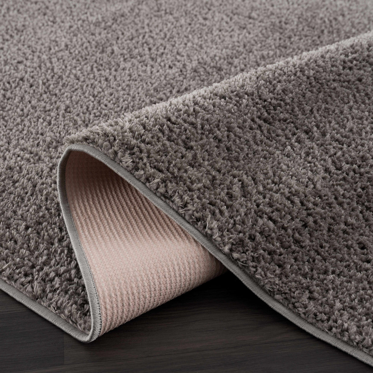Judy Solid Dark Gray Washable Shag Rug - Promo