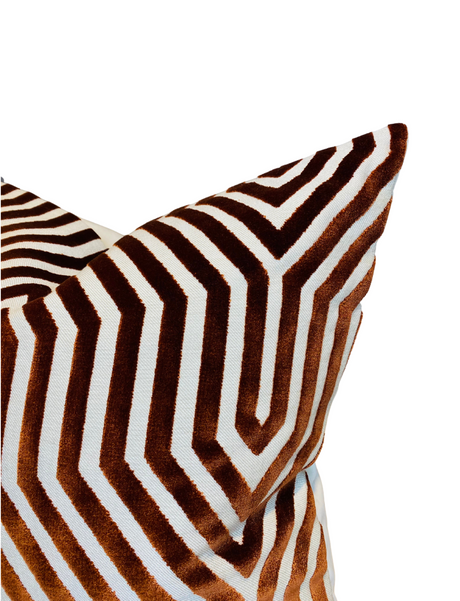 Vanderbilt Pillow Cover in Russet, Schumacher Textiles