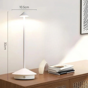 Modern Aluminium Cone LED Table Lamp Rechargeable Touch Dimmable