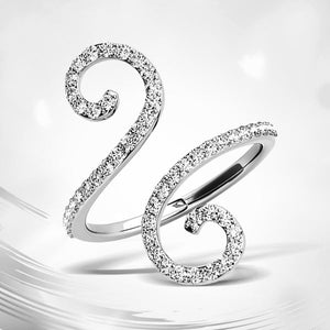 14k White Gold Diamond Open Flourish Style Ring (1/2 cttw)