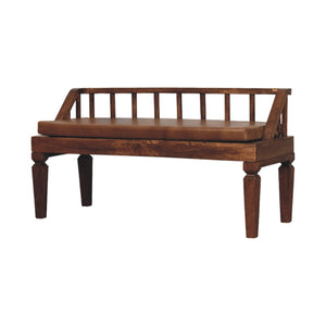 Artisan Furniture Solid Wood Bordeaux Leather Bench