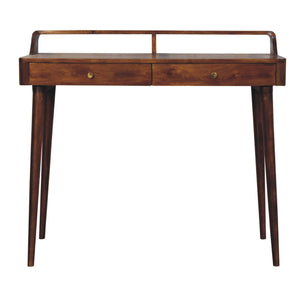 Elevated Chestnut Console Table, 2-Drawers, Nordic Legs