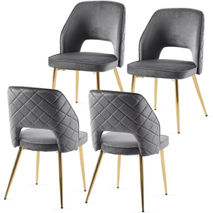 Dining Chairs With Metal Legs And Hollow Back Upholstered Dining Chairs